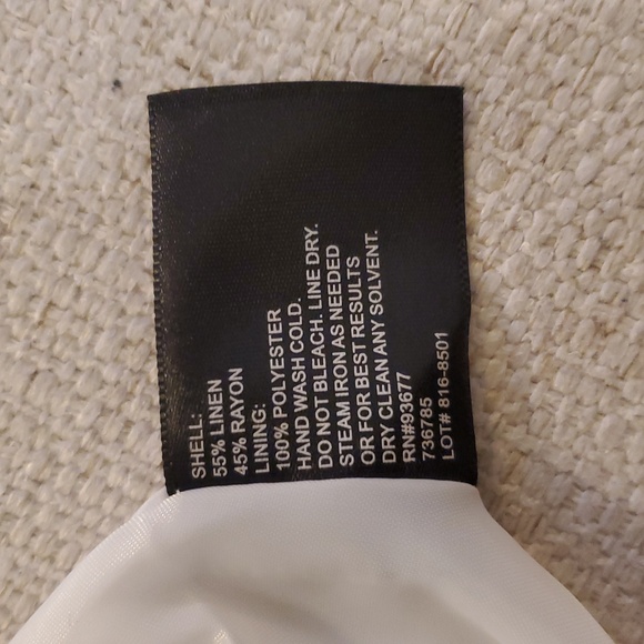 Off White Linen Skirt - Picture 2 of 4